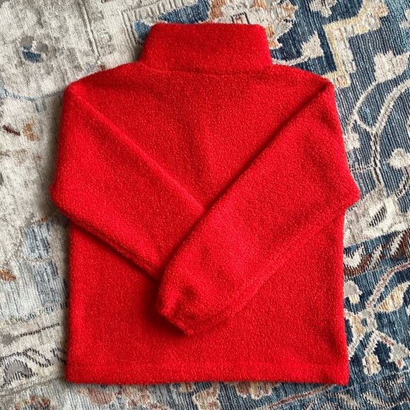 NWT LOFT Size SP Red Sherpa Fleece Lined Pullover - Picture 2 of 6